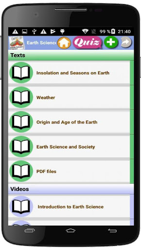 Android application Earth Science Course screenshort