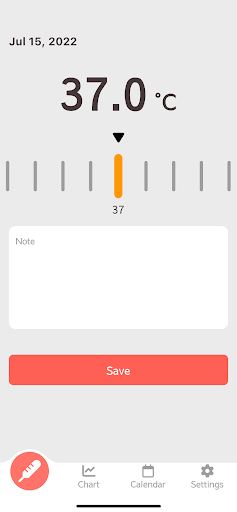 Body Temperature Notepad Screen 2