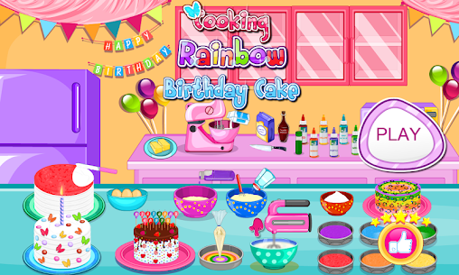 Cooking Rainbow Birthday Cake 1