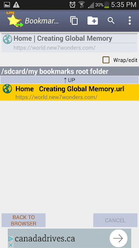 Bookmarks Lite Screen 3