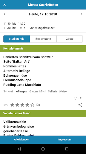 Mensa Saarbrücken Screen 2