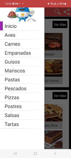 Android application Recetas Argentinas screenshort