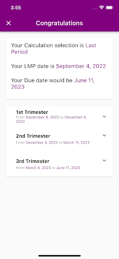 Pregnancy Due Date Calculator Screen 3