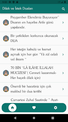 Android application Dilek ve İstek Duaları screenshort