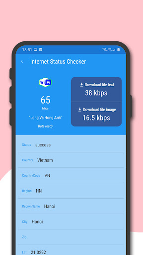 Network speed test & dBm chart Screen 3