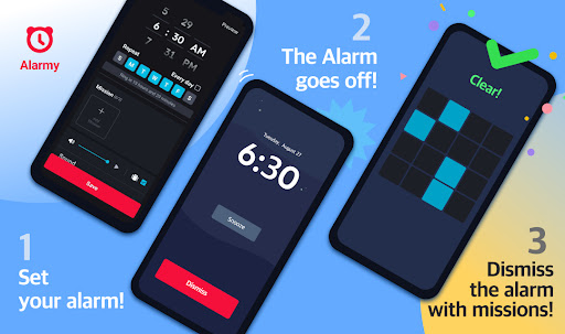 Alarmy - Alarm Clock Solution screenshots 1