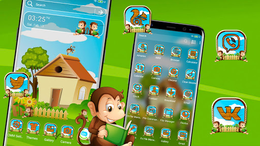 Android application Cute Monkey House Theme screenshort