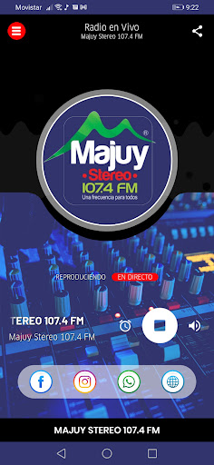 Android application Majuy Stereo 107.4 FM screenshort