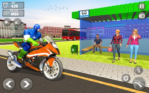 Superhero Bike Taxi Driving 3D