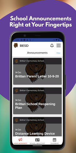 Android application Brittan School District screenshort