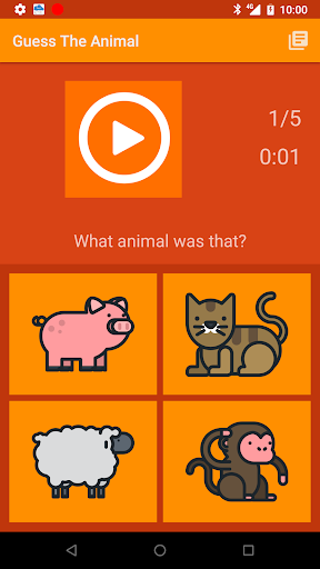 Android application Guess The Animal screenshort