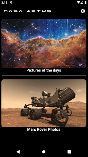 Android application Nasa Actus (not official) screenshort
