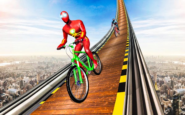 #1. Super Spider Hero Cycle stunts (Android) By: Gamporium