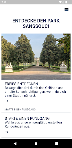 Android application Sanssouci Park App SPSG screenshort