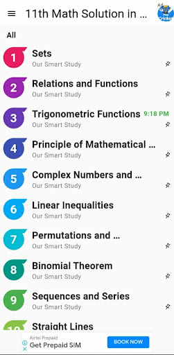 Class 11 Math Solution Screen 2