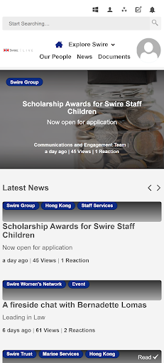 Android application Swire Live screenshort