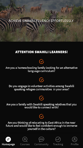 Android application LSN: SWAHILI FOR HOAMIs screenshort