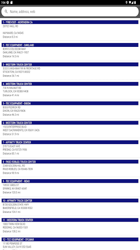 Volvo Trucks Dealer Locator Screen 3