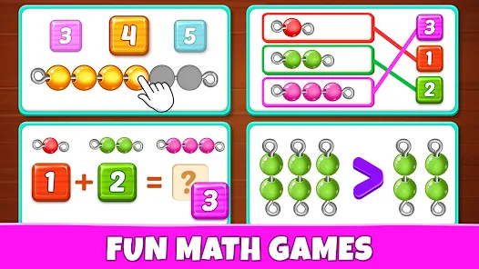 AOLIGE Math Flash Cards Games with Counters for Kids Ages 4-8 Montessori Math Materials for Preschool Number Matching Puzzles Educational Toys 