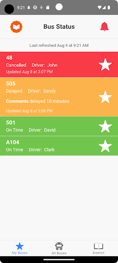 Bus Status 4 Screen 3