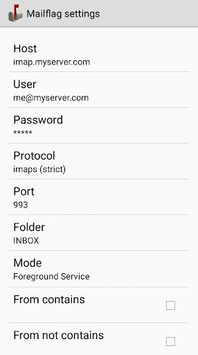 Mailflag email notification filter