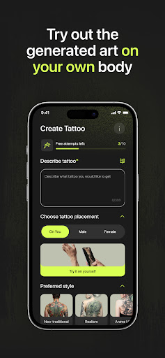 Screenshot of Ta2 - AI Tattoo Generator