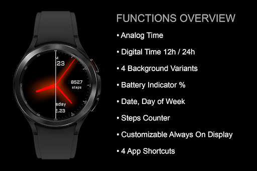 EY08 Red Glow Watchface Screen 3