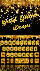 Gold Glisten Drops Keyboard Th