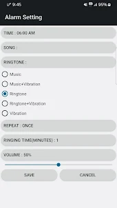 Alarm- Rington&Vibration Alarm