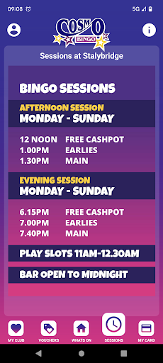 Cosmo Bingo Screen 3