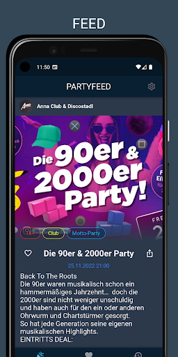 Android application PartyFeed screenshort