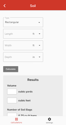 Landscaping Calculator Screen 2