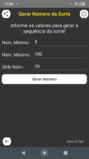 Gerar Número da Sorte Screen 3
