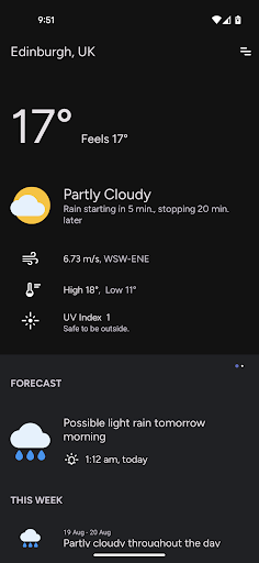Android application Weather + Forecast screenshort