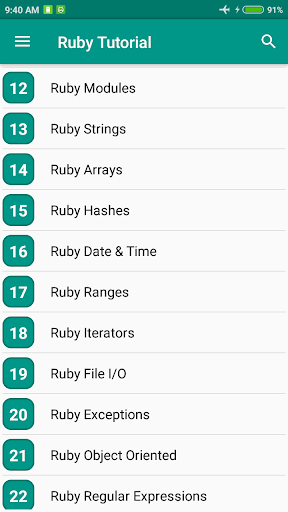 Ruby Tutorial Screen 2