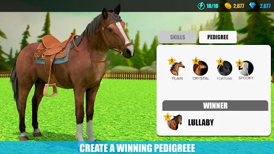 Sim virtual família cavalos