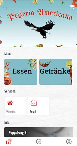 Android application Pizzeria Americana screenshort