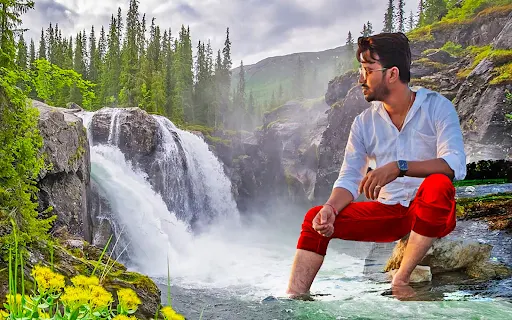 Water photo editor waterfall