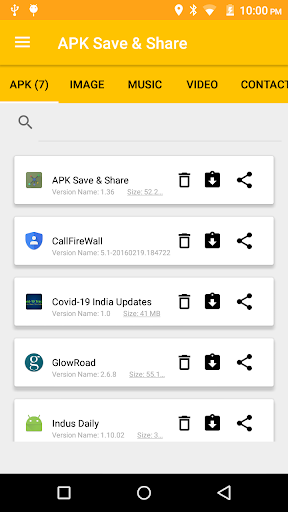 Android application APK Save(App,Contacts,Media) screenshort