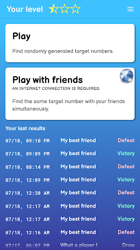 Android application Countdown EXACT! number screenshort