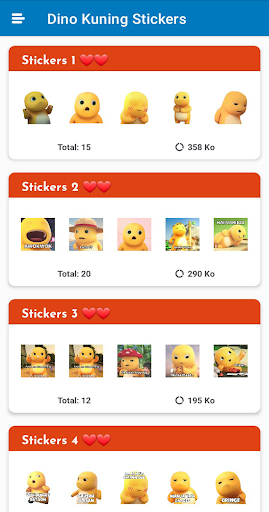 Android application Yellow Dino Stickers WASticker screenshort