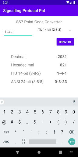 SS7 Point Code Converter Screen 2