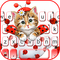 Тема для клавиатуры Cute Ladybird Kitten