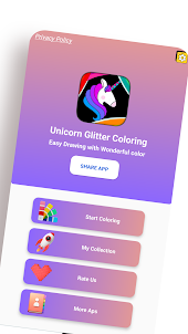 Unicorn Glitter Coloring