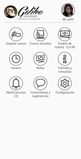 Android application Estudiantes Galileo screenshort