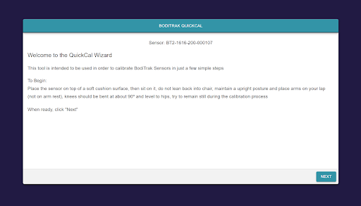 BodiTrak QuickCal Screen 2