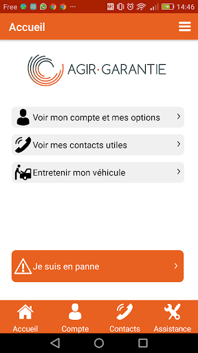 Android application Agir-Garantie screenshort