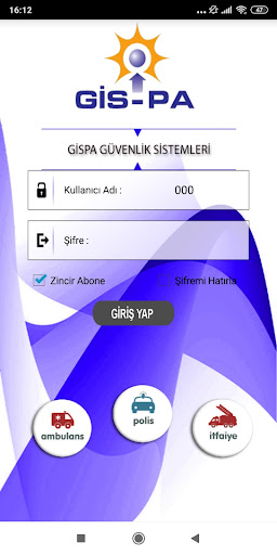 Android application Gispa Alarm Sinyal Takibi screenshort