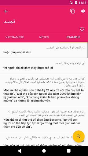 Arabic Vietnamese Dictionary Screen 3