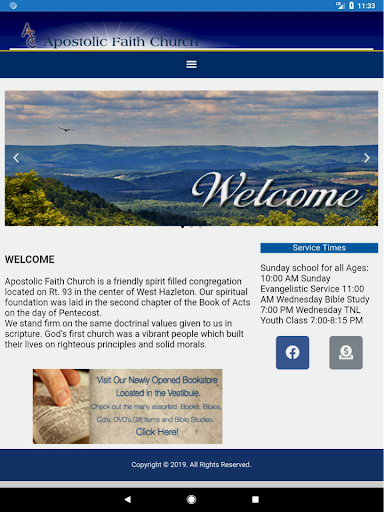 Apostolic Faith Church Screen 3